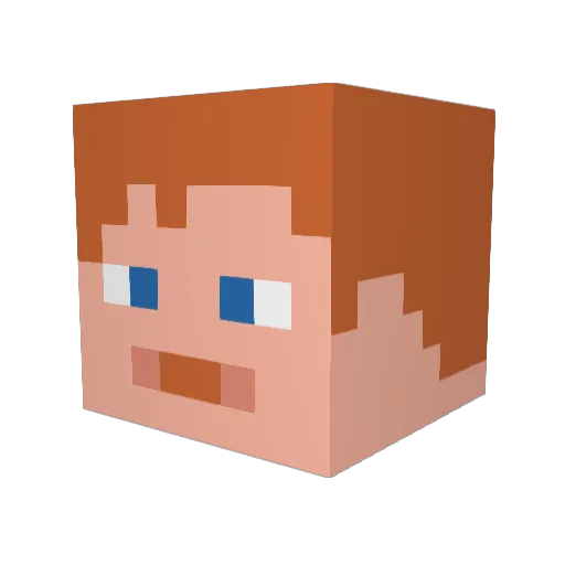 erudenoru Minecraft avatar head, 3D render