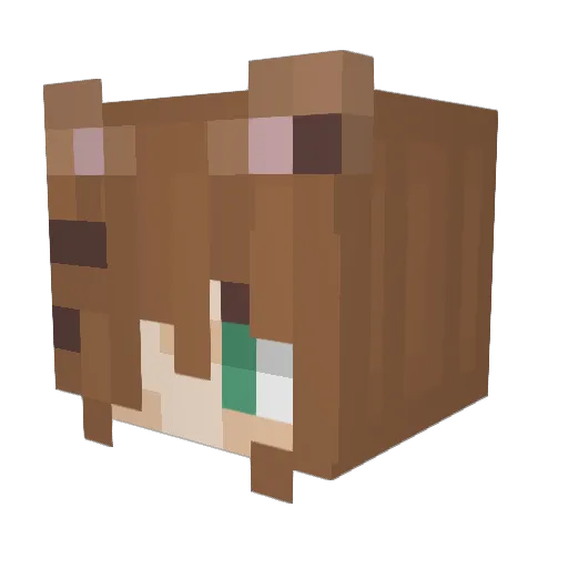 erupu Minecraft avatar head, 3D render