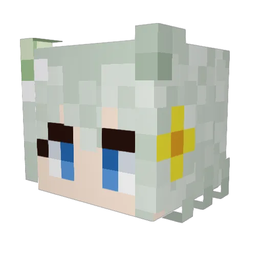 esefita Minecraft avatar head, 3D render