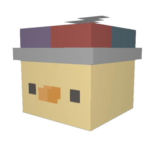 esfbujf Minecraft avatar head, 3D render