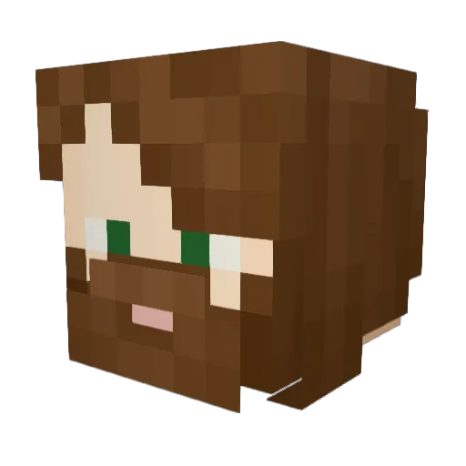 esnails Minecraft avatar head, 3D render