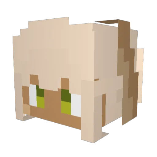 esquizouwu Minecraft avatar head, 3D render