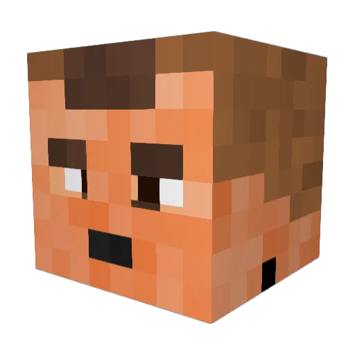 essge Minecraft avatar head, 3D render
