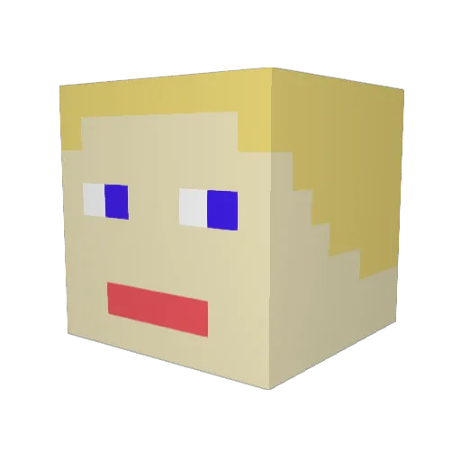 estiklo Minecraft avatar head, 3D render