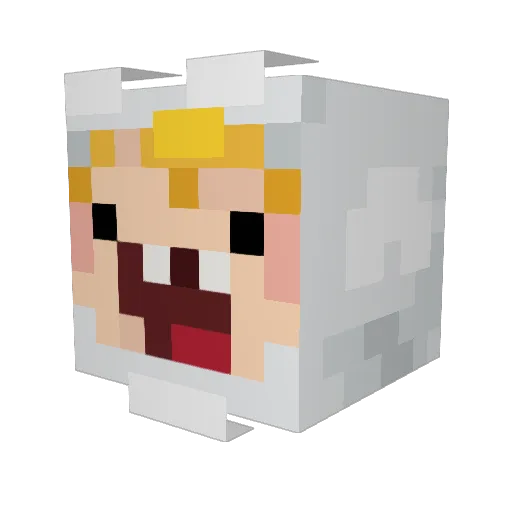 estrelaa Minecraft avatar head, 3D render