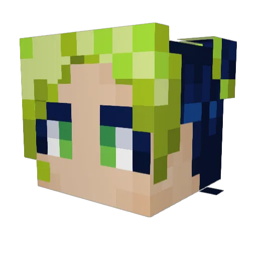 estrogender Minecraft avatar head, 3D render