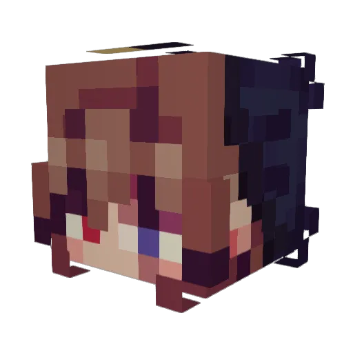 estropilled Minecraft avatar head, 3D render