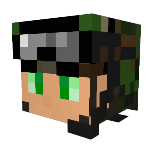 etanaka Minecraft avatar head, 3D render