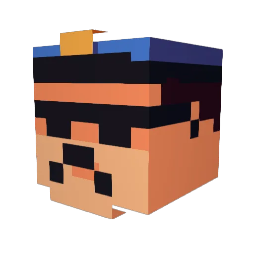 etanz Minecraft avatar head, 3D render