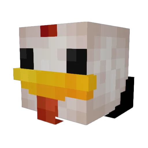 etenral Minecraft avatar head, 3D render