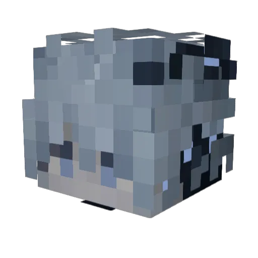 etern_ Minecraft avatar head, 3D render
