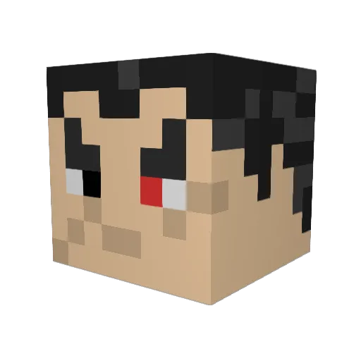 etherness Minecraft avatar head, 3D render