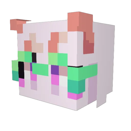 etherstep Minecraft avatar head, 3D render
