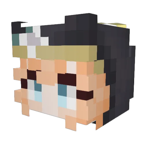etyeeee Minecraft avatar head, 3D render