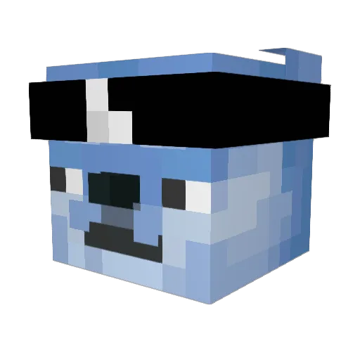 euipment Minecraft avatar head, 3D render