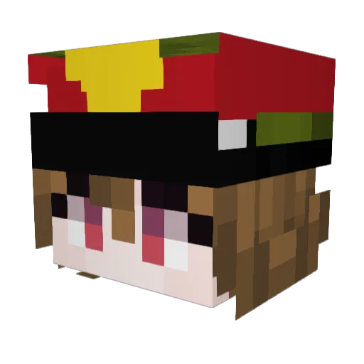 eumelanin Minecraft avatar head, 3D render