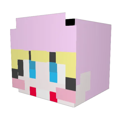 eunju Minecraft avatar head, 3D render