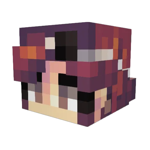 eutrophic Minecraft avatar head, 3D render