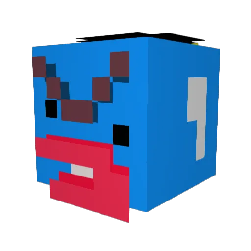 euuphoria Minecraft avatar head, 3D render