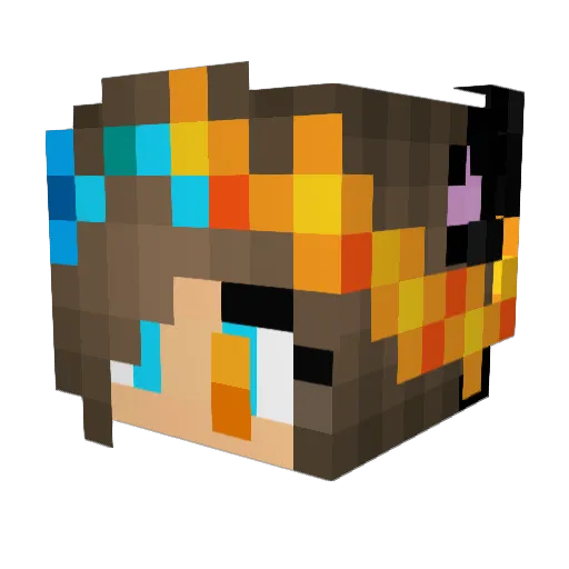 ev0_fam Minecraft avatar head, 3D render