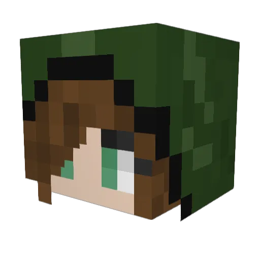 eva_he Minecraft avatar head, 3D render