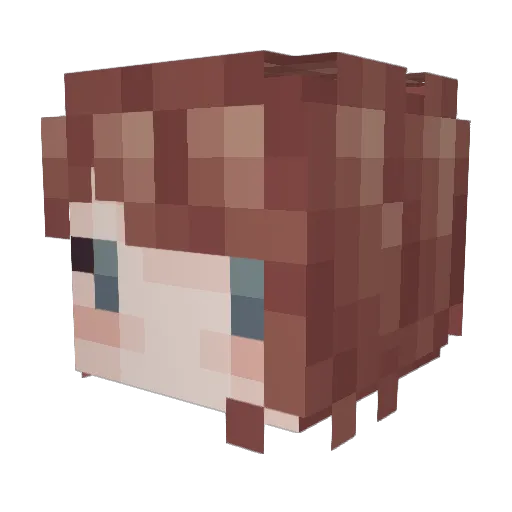 eva_lou_02 Minecraft avatar head, 3D render