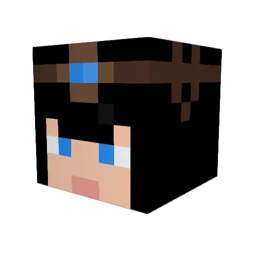 evaf Minecraft avatar head, 3D render