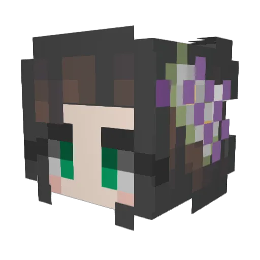 evalunaria Minecraft avatar head, 3D render