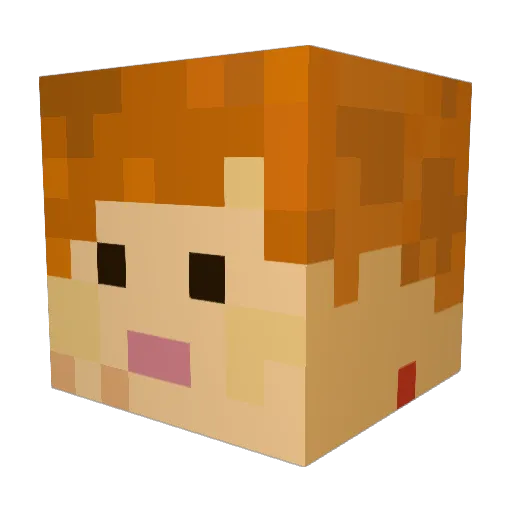 evamat Minecraft avatar head, 3D render