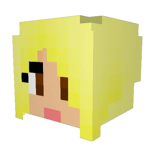 evamin Minecraft avatar head, 3D render