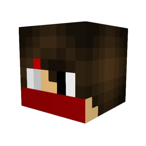 evan_power Minecraft avatar head, 3D render