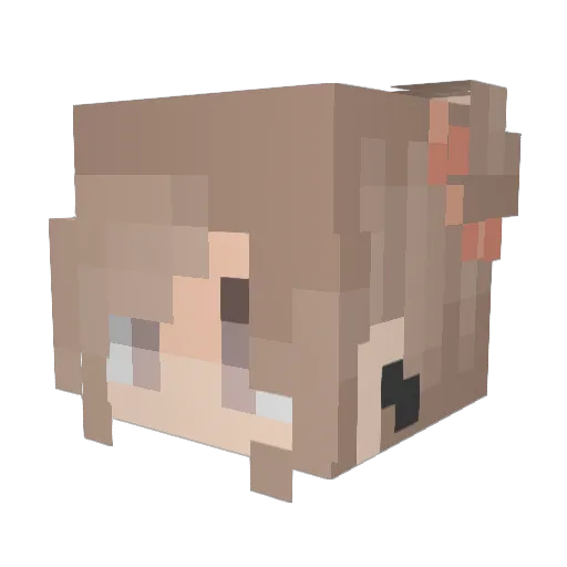 evangelinaklein Minecraft avatar head, 3D render