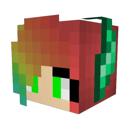 evathered Minecraft avatar head, 3D render