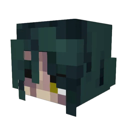 eventuallyx Minecraft avatar head, 3D render