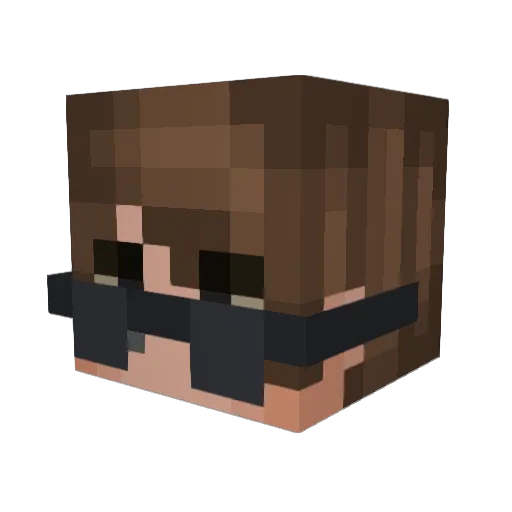 evergladelmao Minecraft avatar head, 3D render