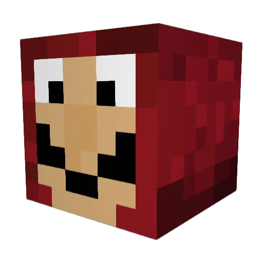 evermanaka Minecraft avatar head, 3D render