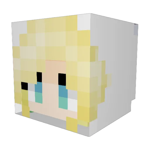 evie_green Minecraft avatar head, 3D render