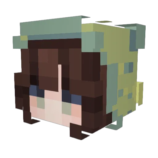 eviescerated Minecraft avatar head, 3D render