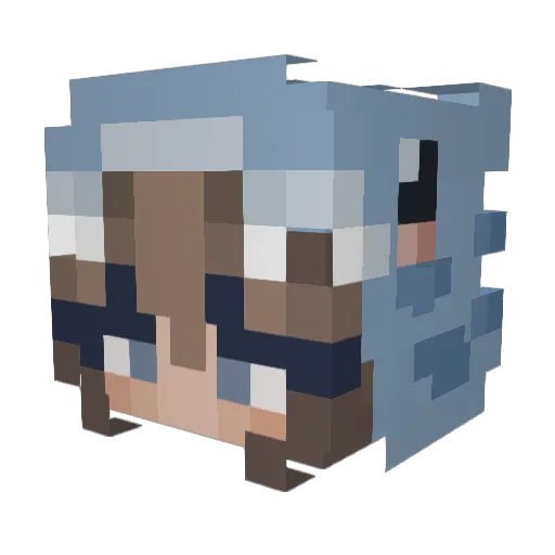 eviexhyde Minecraft avatar head, 3D render