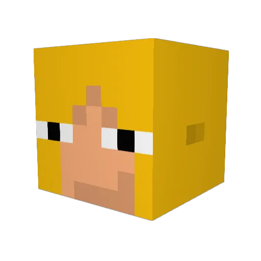 evilgirlllll Minecraft avatar head, 3D render