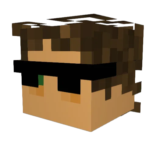 evilgoldfish Minecraft avatar head, 3D render
