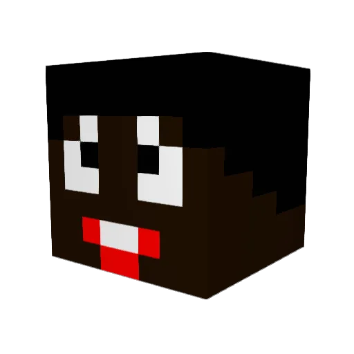 evilwang Minecraft avatar head, 3D render