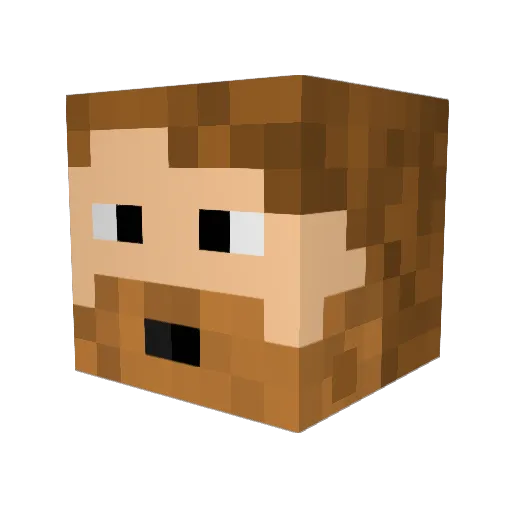 evmine Minecraft avatar head, 3D render