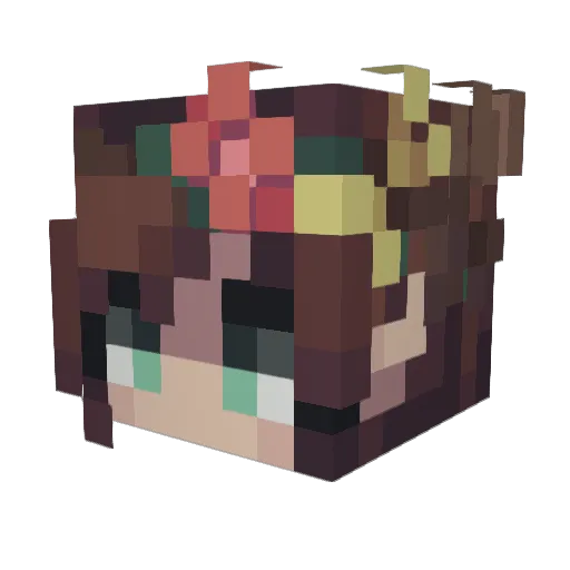 evpink Minecraft avatar head, 3D render