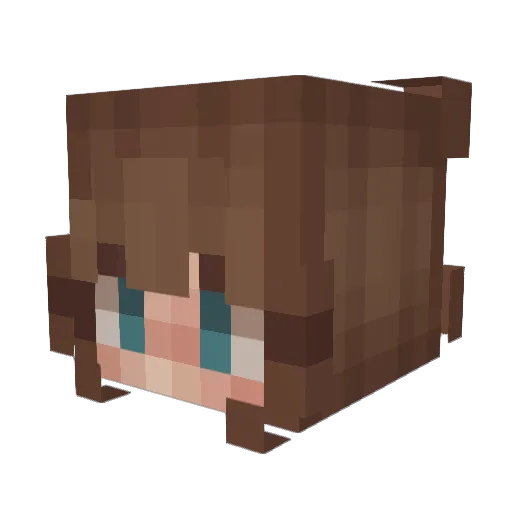 evvaig Minecraft avatar head, 3D render