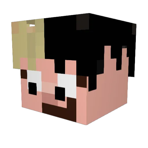 evzub Minecraft avatar head, 3D render
