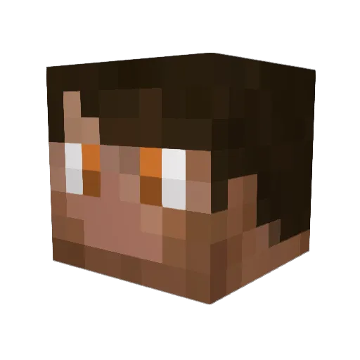 examplea Minecraft avatar head, 3D render