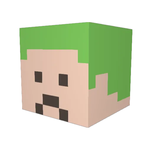 exavatar Minecraft avatar head, 3D render