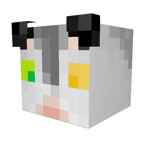 exbeanz Minecraft avatar head, 3D render