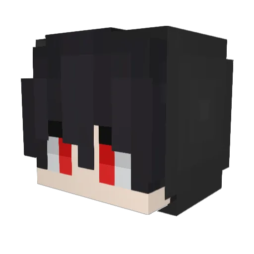 excaused Minecraft avatar head, 3D render